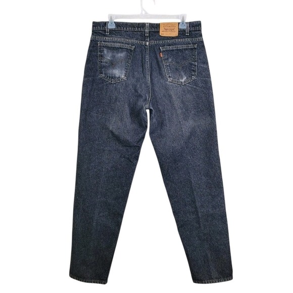 Vtg 90s Levis 550 Black Jeans Men 40x34 Orange Tab Relaxed Tapered USA (38x33.5) - Picture 12 of 12